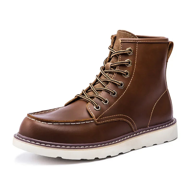 Red Black Winter Mens Shoes Desert Keep Warm Vintage Culture Rookie Mens Boots Motorcycle Boots Western Work