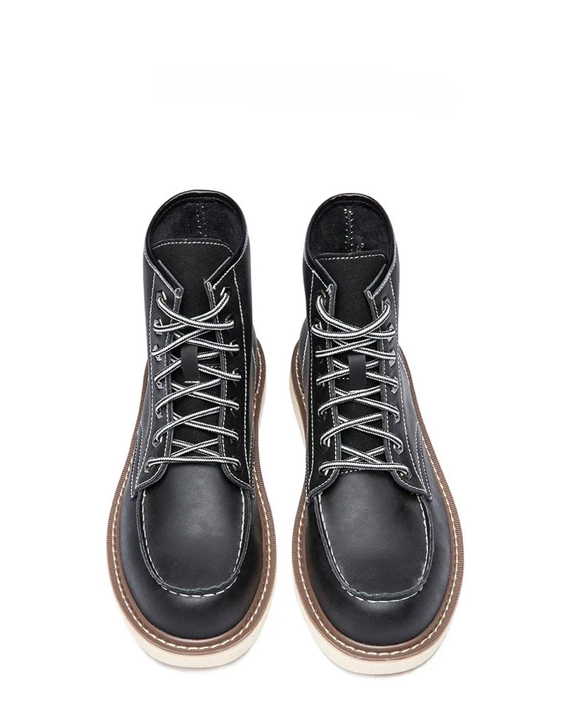 Red Black Winter Mens Shoes Desert Keep Warm Vintage Culture Rookie Mens Boots Motorcycle Boots Western Work