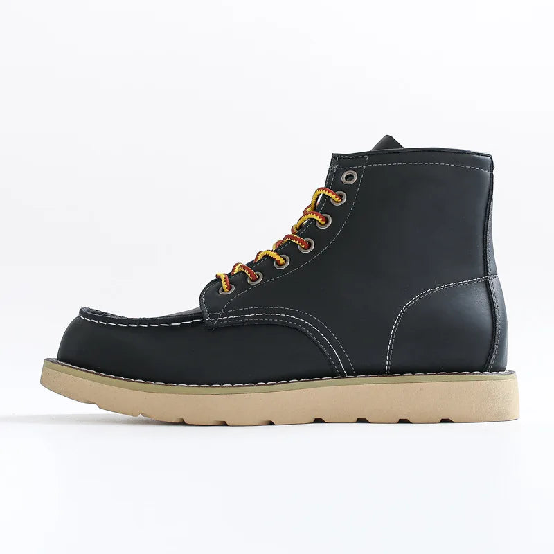 Red Black Winter Mens Shoes Desert Keep Warm Vintage Culture Rookie Mens Boots Motorcycle Boots Western Work