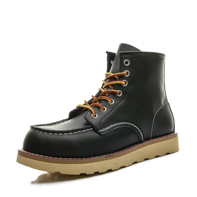 Red Black Winter Mens Shoes Desert Keep Warm Vintage Culture Rookie Mens Boots Motorcycle Boots Western Work