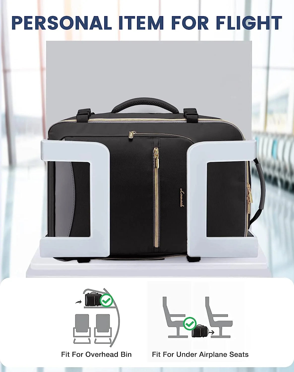Travel Luggage Backpack,Laptop Backpack for Women 17.3",40L Waterproof Carry-On Business Daypack Flight Approved Large Weekender Overnight Bag with 3 Packing Cubes