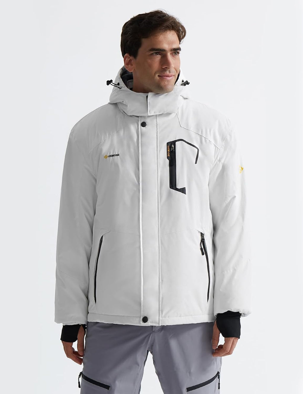 Men'S Waterproof Ski Jacket Winter Snow Coat with Detachable Hood