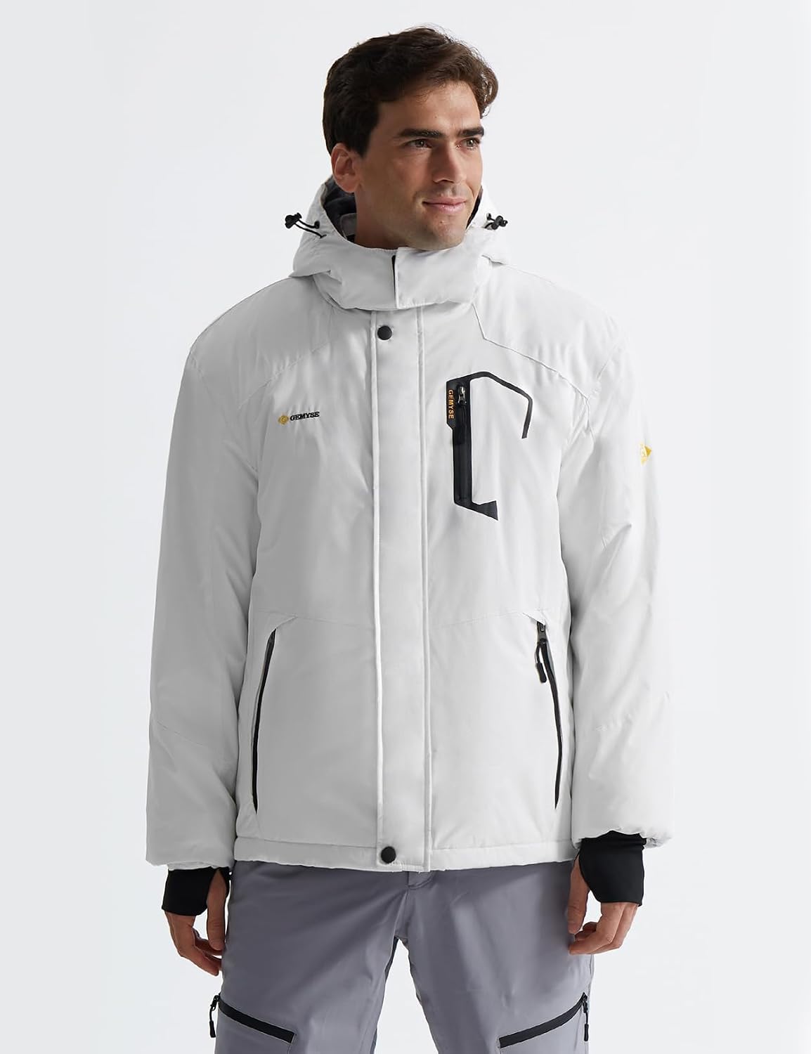 Men'S Waterproof Ski Jacket Winter Snow Coat with Detachable Hood