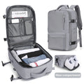 Large Backpack for Women Men, Carry on Backpack for Everydayon Airplane,Laptop Backpack with Shoe Compartment, Flight Approved Personal Item Bag Waterproof Luggage Backpack Grey