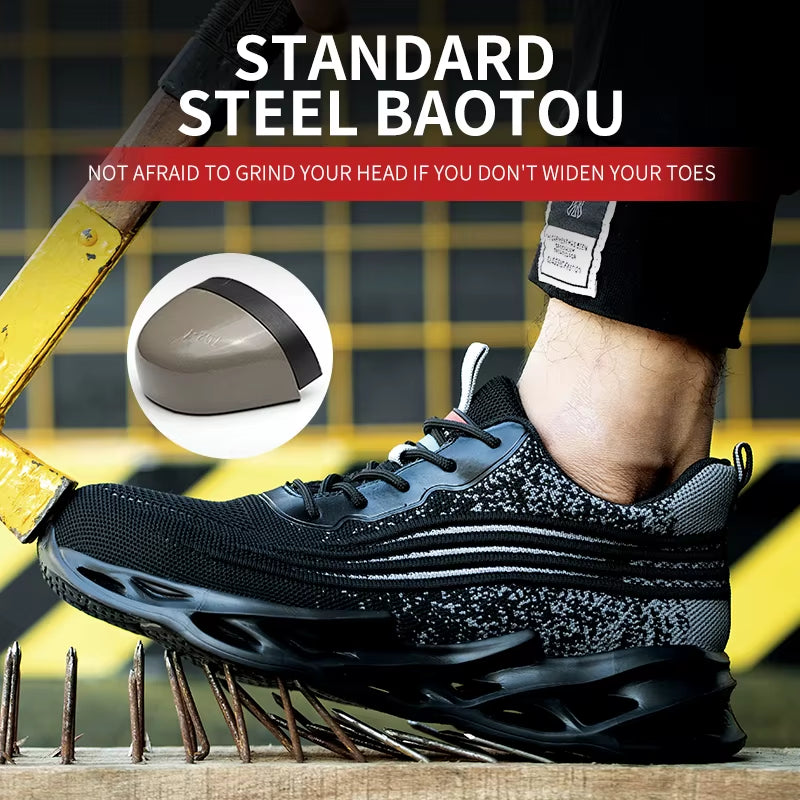Work Boots Safety Steel Toe Shoes Men Safety Shoes Work Sneakers Indestructible Work Shoes for Men Steel Toe Cap Work Male Shoes