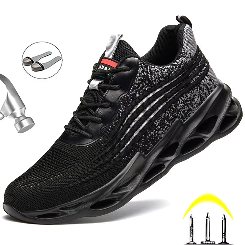 Work Boots Safety Steel Toe Shoes Men Safety Shoes Work Sneakers Indestructible Work Shoes for Men Steel Toe Cap Work Male Shoes