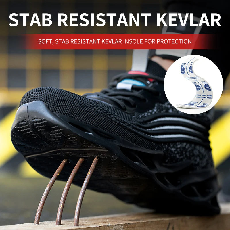 Work Boots Safety Steel Toe Shoes Men Safety Shoes Work Sneakers Indestructible Work Shoes for Men Steel Toe Cap Work Male Shoes