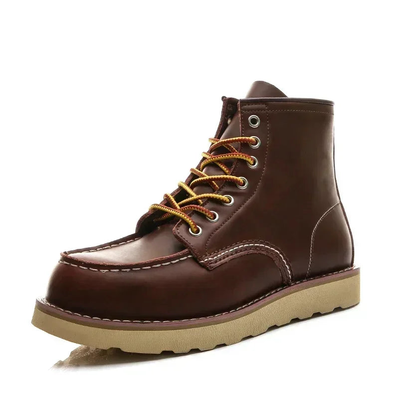 Red Black Winter Mens Shoes Desert Keep Warm Vintage Culture Rookie Mens Boots Motorcycle Boots Western Work