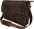 New  Adjustable Straps Vintage Leather 18 Inch Briefcase Shoulder Laptop Bag