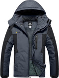 Men'S Winter Ski Jacket Waterproof Snow Coat with Detachable Hood