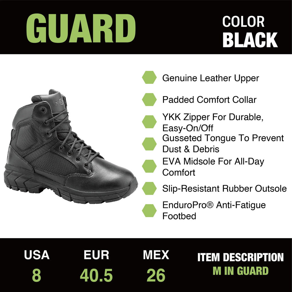Men'S Guard Zippered 6" Soft Toe Tactical Boots