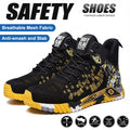 Steel Toe Boots for Men Work Safety Shoes Anti-Smash Anti-Puncture Indestructible Shoes Construction Working Boots Outdoor Security Boots Yellow